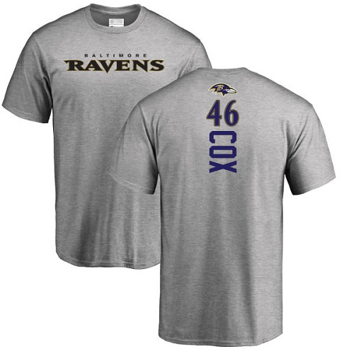 Men Baltimore Ravens Ash Morgan Cox Backer NFL Football #46 T Shirt